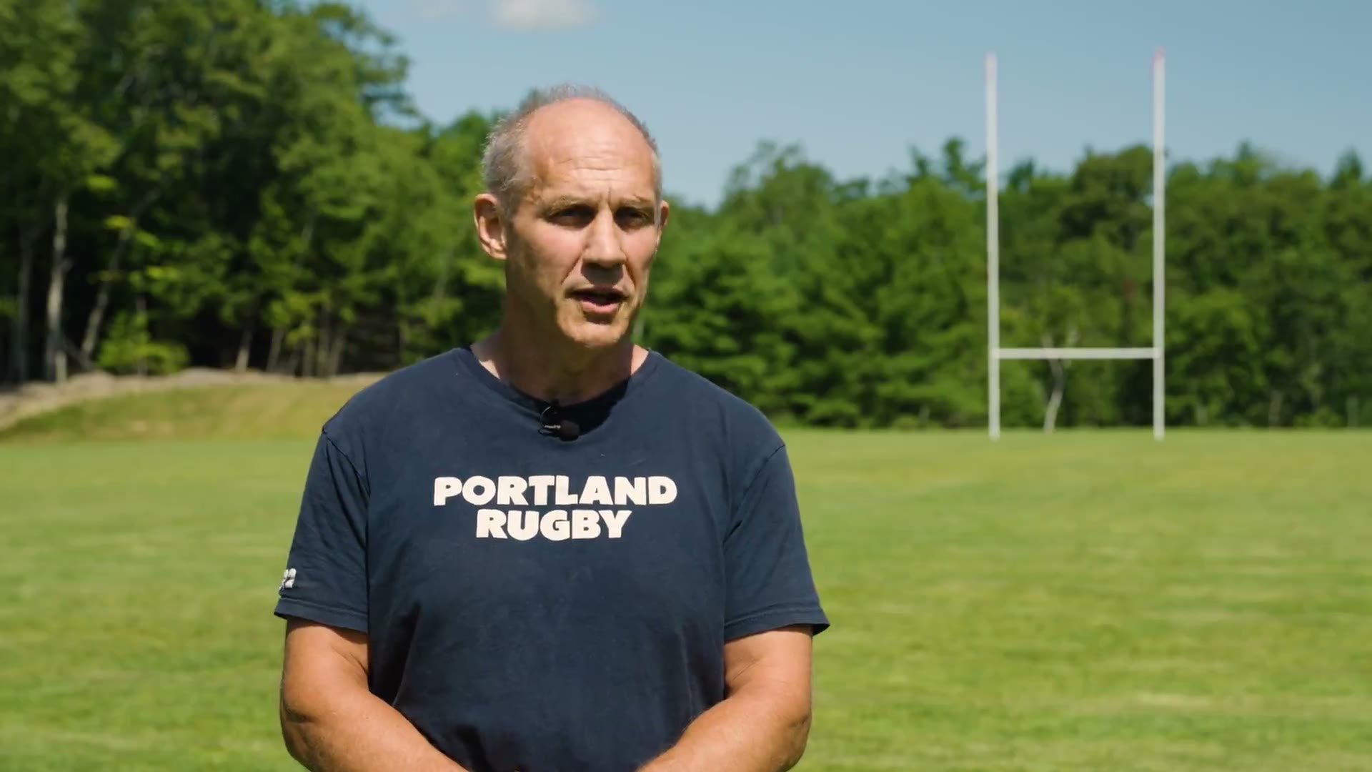 Dominic Tracy of Portland Rugby standing on the finished championship field